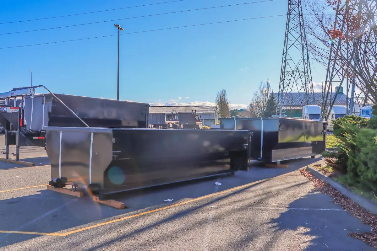 Roll-off dumpster ready for waste disposal at job site for Construction Dumpster Rental in Weslaco